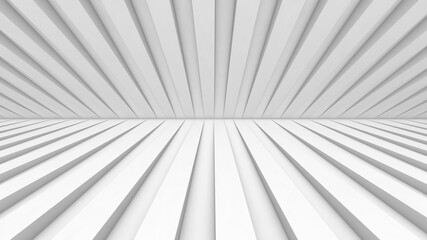 Abstract Architecture. White Lines Background. 3D render.