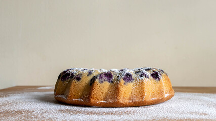Torta de arándanos con cafe