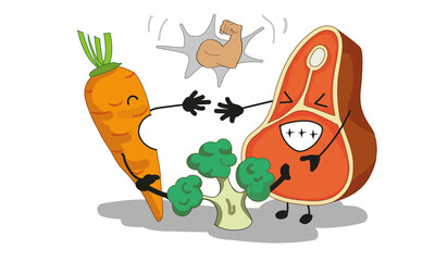 Naklejka premium carrot, vegetable, fruit, health, vector, illustrator, meat 