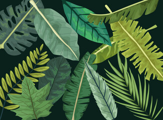 Fototapeta premium tropical leafs botanical pattern background design