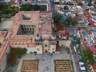 Fototapeta premium Aerial photograph of the cathedral of Santo Domingo in Oaxaca Mexico
