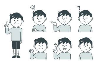 色々な表情の男の子　セット