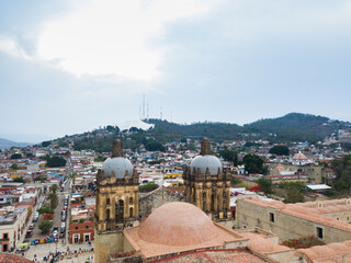 Fototapeta premium Aerial photograph of the cathedral of Santo Domingo in Oaxaca Mexico