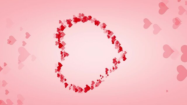 small hearts in a big heart shape formation for mothers day, wedding, and valentine purpose, rotate to vertical for social media story or status. High quality FullHD footage
