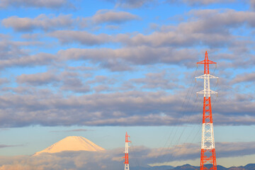 富士山上空を覆う雲