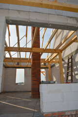 new wooden roof made by roofer