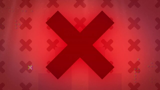 Red crosses on red background