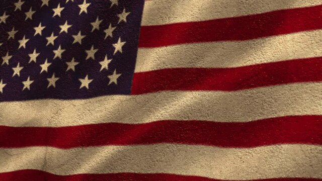 Animation of an U.S. flag waving. Patriotism and national flag 