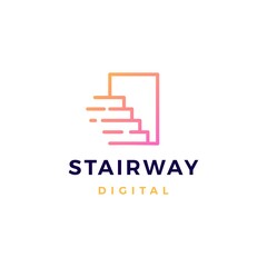 stairway logo vector icon illustration