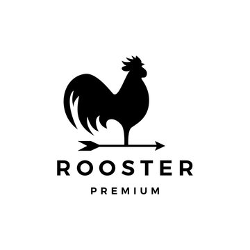 rooster arrow weathervane logo vector icon illustration