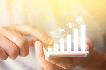 Hands holding smartphone technology concept isolated