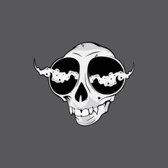 skull on black vector