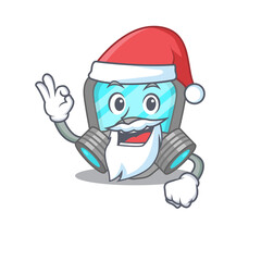 cartoon character of respirator mask Santa having cute ok finger