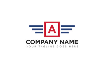 initial letter a wing speed logo, icon, symbol vector illustration design template