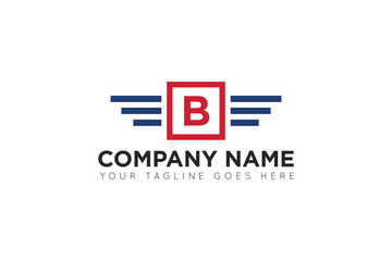 initial letter b wing speed logo, icon, symbol vector illustration design template