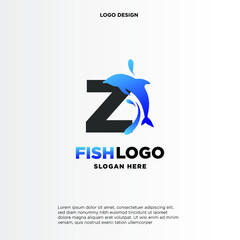 Dolphin Initial Z Logo Template
