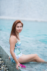Fototapeta premium A woman wearing a bikini, portrait sexy girl 