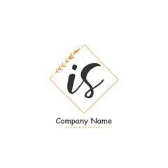I S IS Initial handwriting and signature logo design with circle. Beautiful design handwritten logo for fashion, team, wedding, luxury logo.