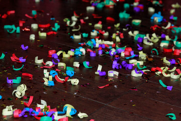 colorful confetti on the floor