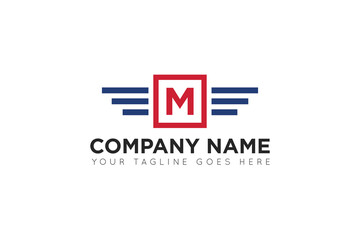 initial letter m wing logo, icon, symbol vector illustration design template