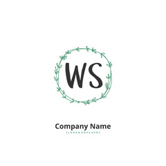 W S WS Initial handwriting and signature logo design with circle. Beautiful design handwritten logo for fashion, team, wedding, luxury logo.