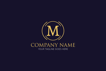 initial letter m luxury logo, icon, symbol vector illustration design template
