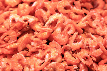 Cooked prawn meat piled together, traditional Chinese food