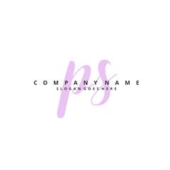 Fototapeta premium P S PS Initial handwriting and signature logo design with circle. Beautiful design handwritten logo for fashion, team, wedding, luxury logo.