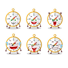 Cartoon character of compass with smile expression