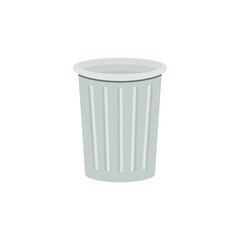 Trash can isolated on a white background. Vector illustration, color cartoon flat design, eps 10.