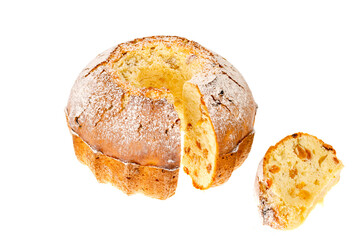 Delicious big homemade cupcake isolated on white background