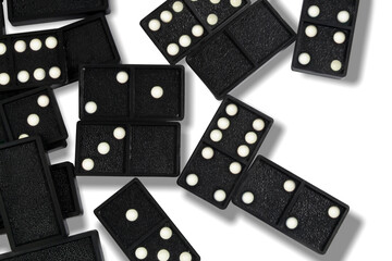 Dominoes on a white background,with clipping path