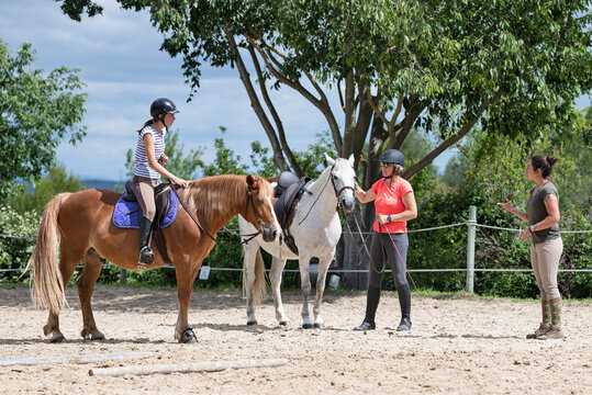 riding girl and horse