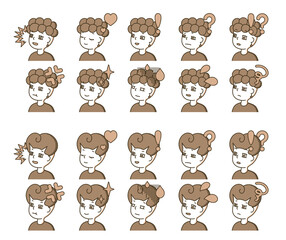 二人の人物の横顔イラスト 表情バリエーション 32 Anger Poster Ang Yotto