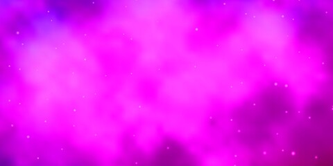 Light Purple, Pink vector background with small and big stars. Modern geometric abstract illustration with stars. Pattern for new year ad, booklets.