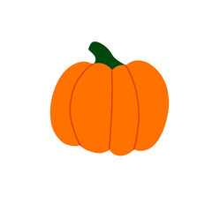 Pumpkin vector flat illustration. Pumpkin for Halloween and thanksgiving day design. Organic autumn vegetables