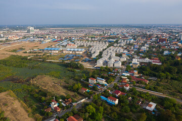 Landscape Phnompenh on sunset - Phnom penh capital - Cambodia