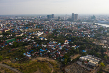 Landscape Phnompenh on sunset - Phnom penh capital - Cambodia