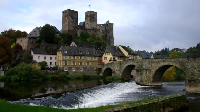 the castle Runkel and river Lahn in Germany
