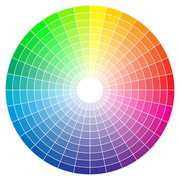 Color spectrum abstract wheel, colorful diagram background. Color wheel isolated on white background.
