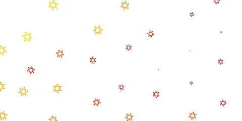Light orange vector backdrop with virus symbols.