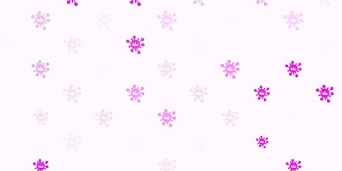 Light pink vector backdrop with virus symbols.