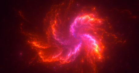 3D rendering abstract red fractal light background