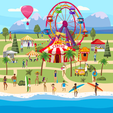 Amusement park outdoor coast sea ocean festival Curcus tent Ferris Wheel Tents Canopy