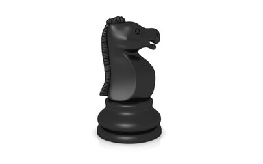 3D chess horse on white background