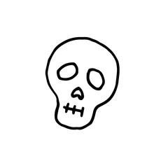 doodle illustration skull halloween