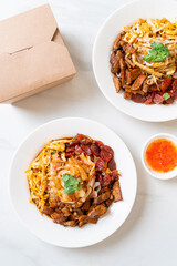 Chinese Steamed Rice Noodles and Fish Noodles