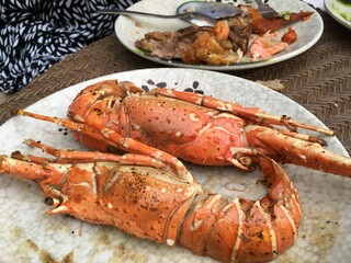 lobster on a plate