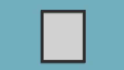 White realistic square empty picture frame 3d illustration