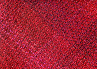 Handwoven fabric in red tones